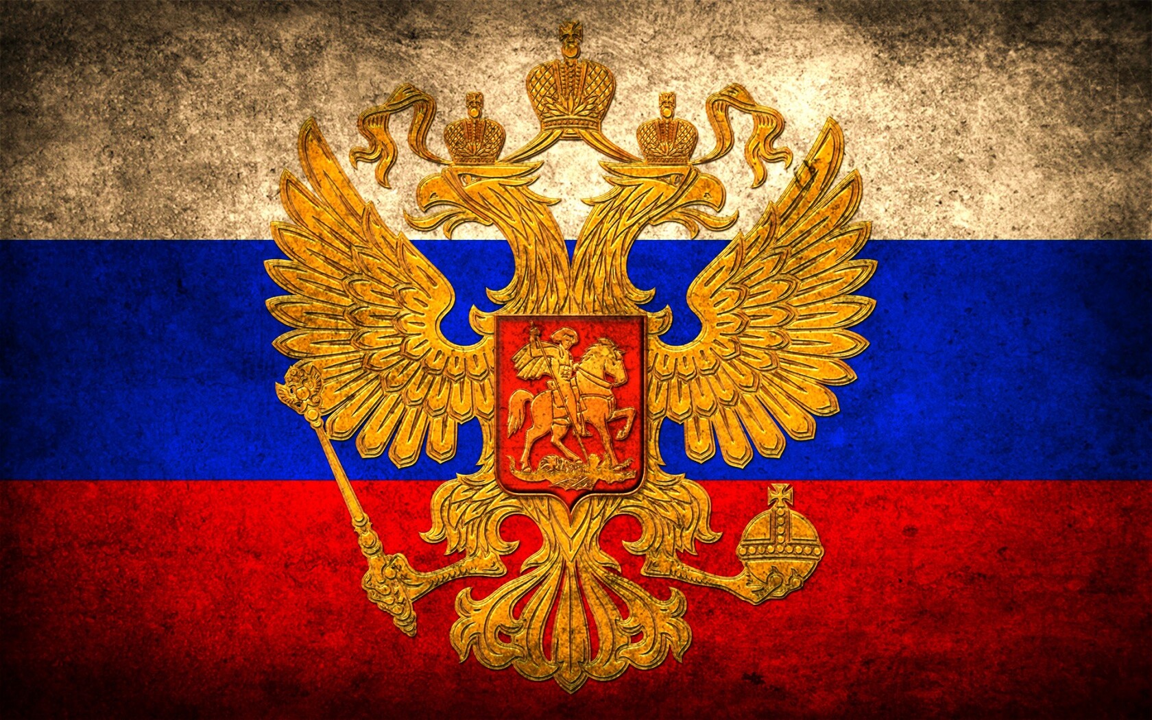 Флаг России в стиле гранж обои