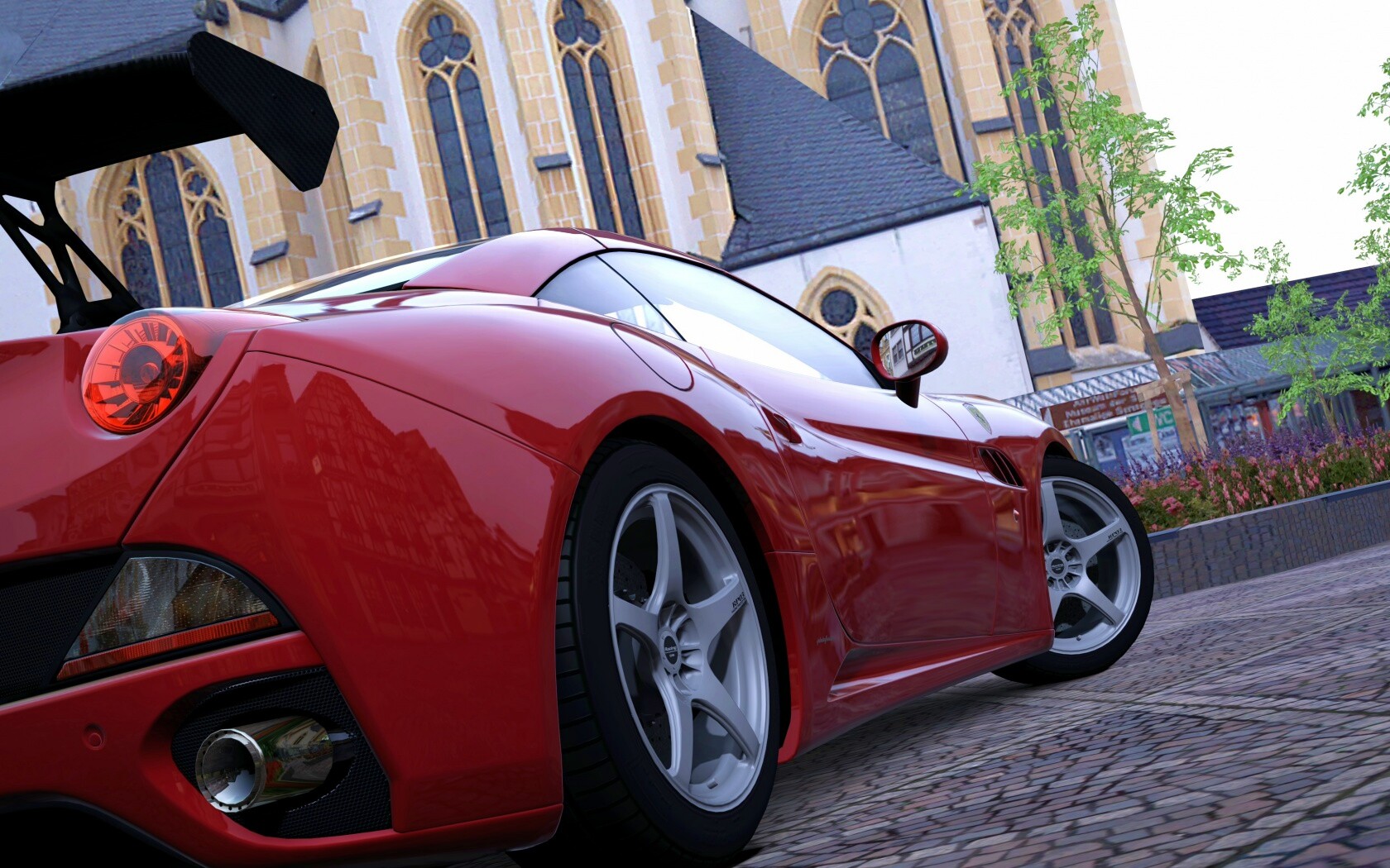 Ferrari на мостовой обои