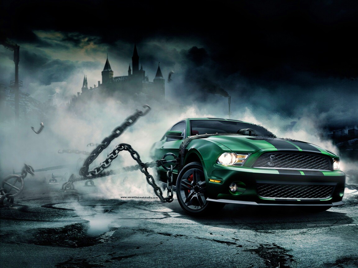 Ford Mustang рвёт цепи обои