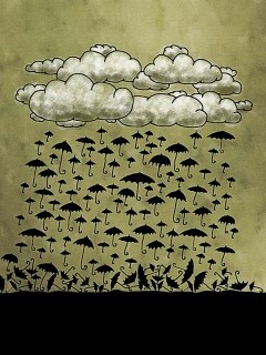 Дождь из зонтиков обои