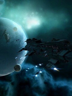 Космический флот атакует планету обои