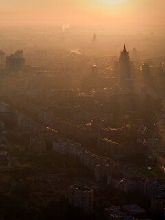 Москва в тумане обои