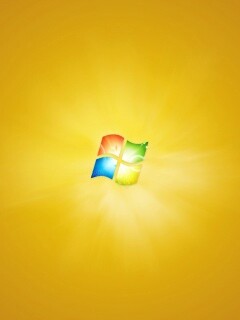 Яркий желтый логотип Windows 7 обои