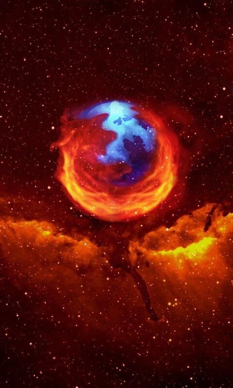 Firefox в космосе обои