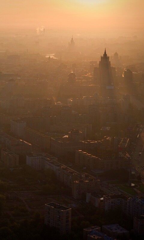 Москва в тумане обои