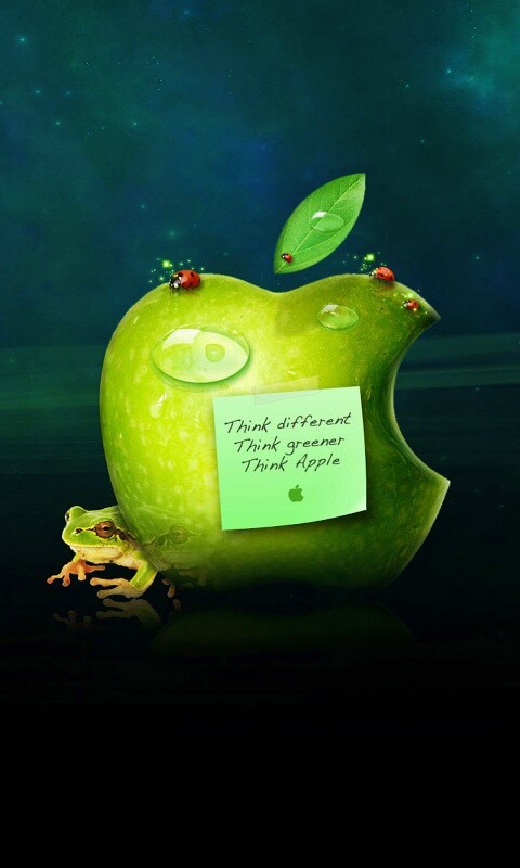 Think different, think greener, think Apple обои