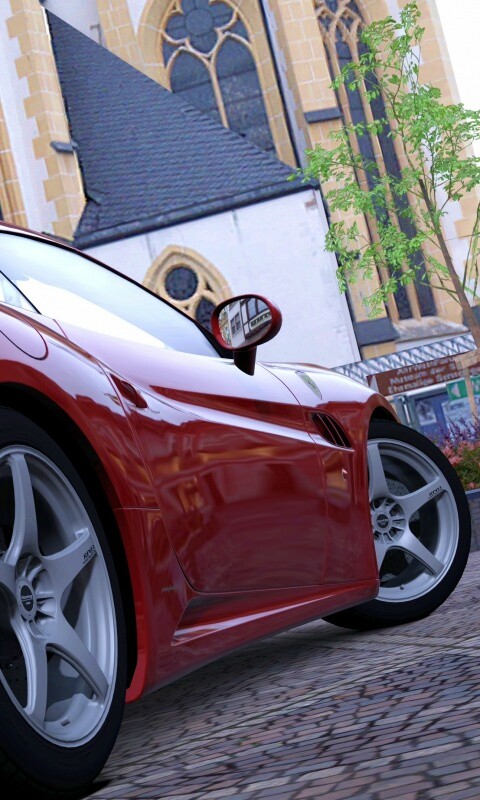 Ferrari на мостовой обои