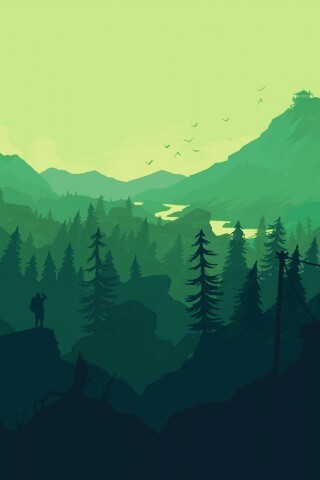 Зеленый Firewatch обои