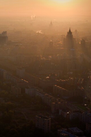 Москва в тумане обои