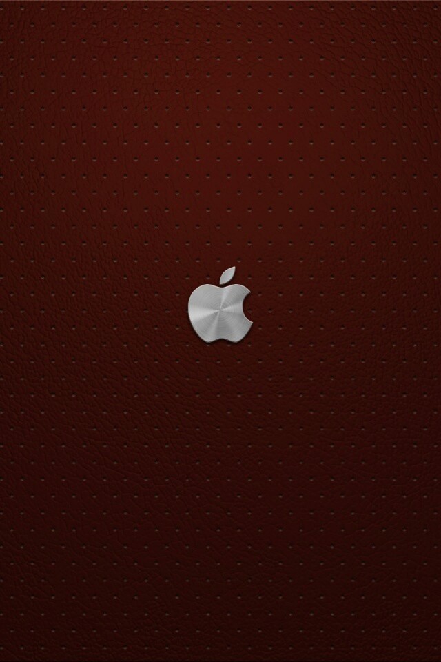 Маленький логотип Apple на перфорированной коже обои