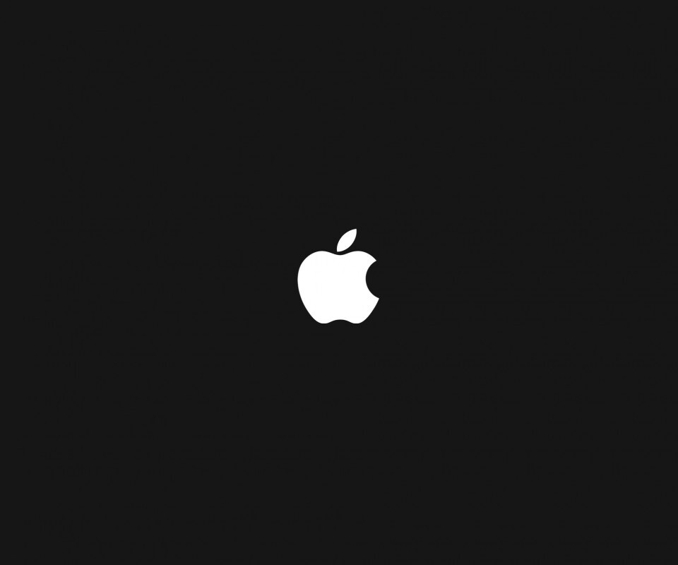 Логотип Apple на черном фоне обои