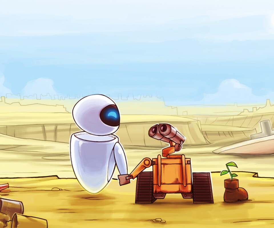 WALL-E и Ева обои