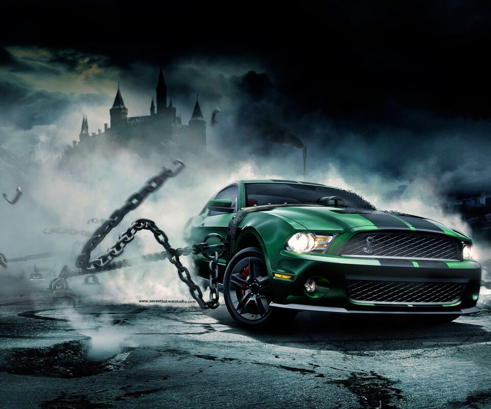 Ford Mustang рвёт цепи обои