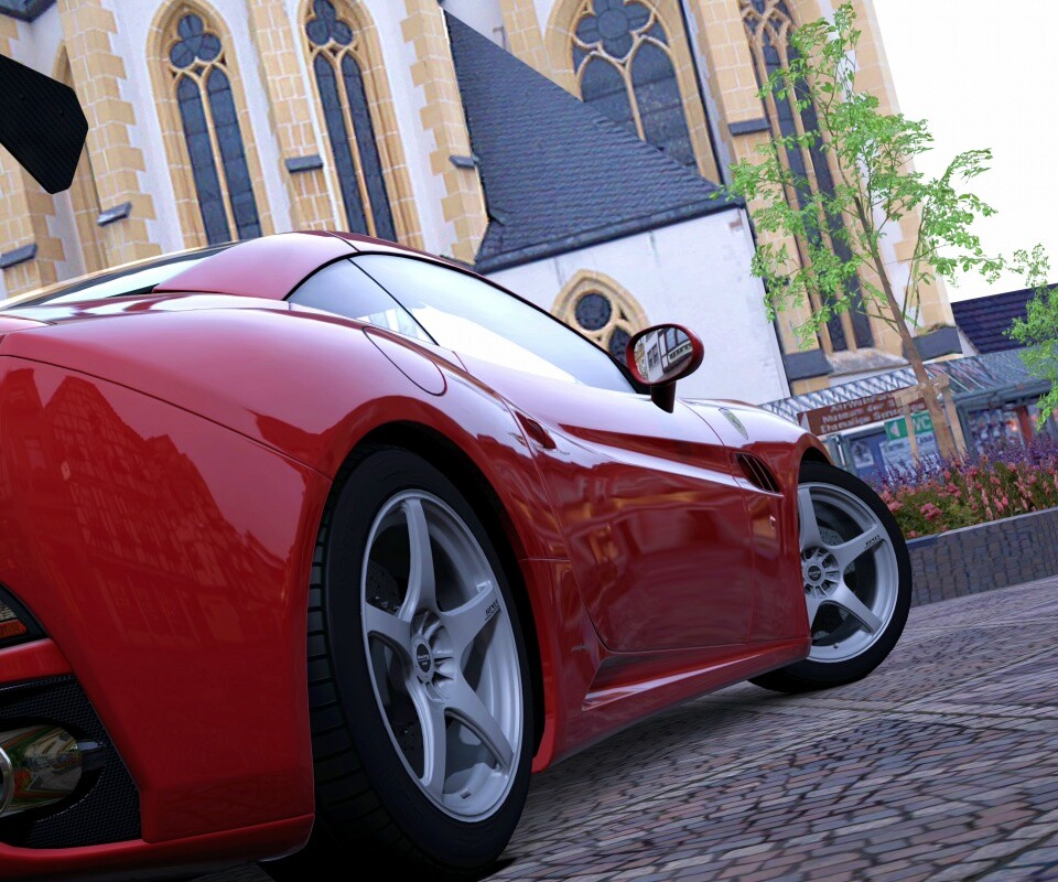 Ferrari на мостовой обои