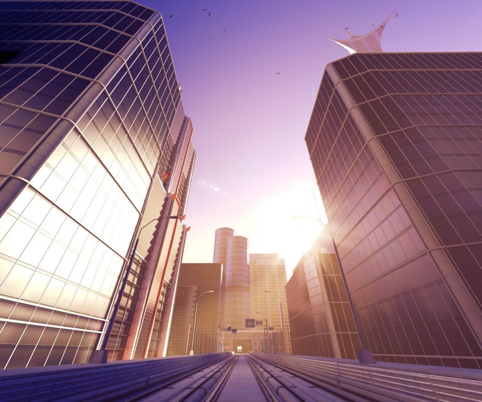 Улица из Mirrors Edge обои