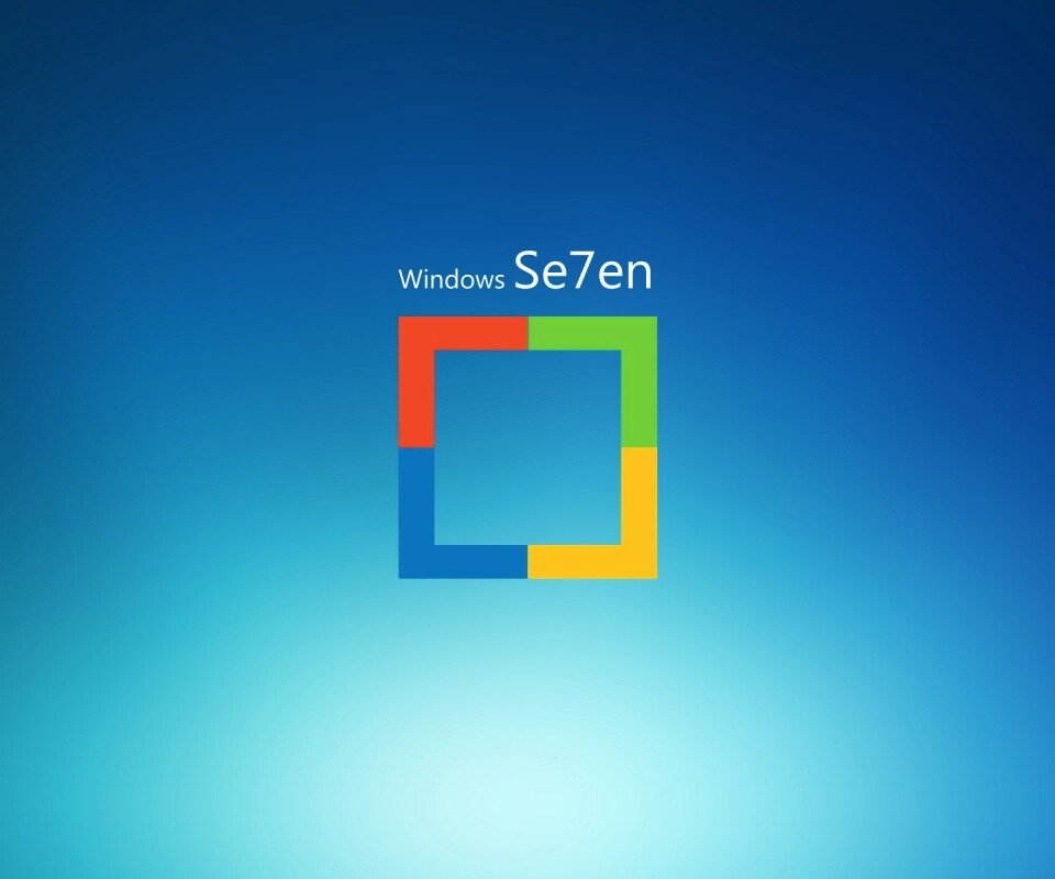 Квадратное лого Windows Seven обои