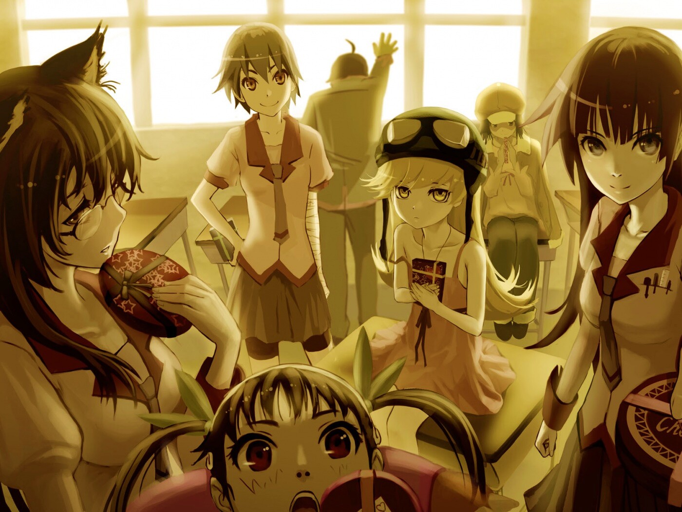 Девушки из Bakemonogatari обои