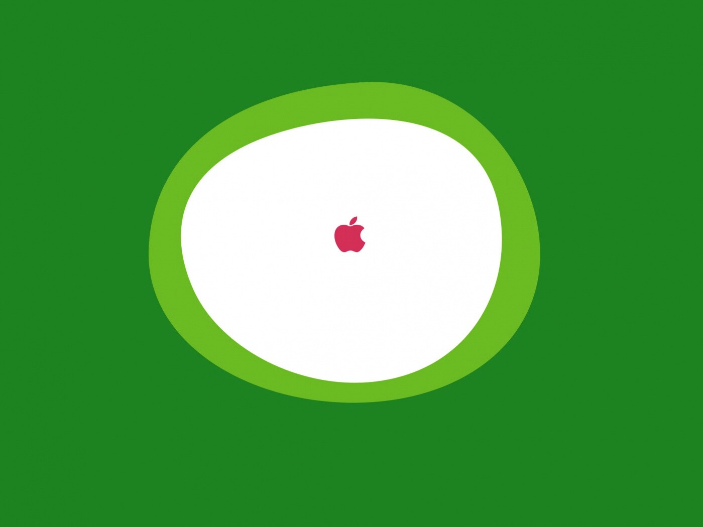 Apple в белом круге обои