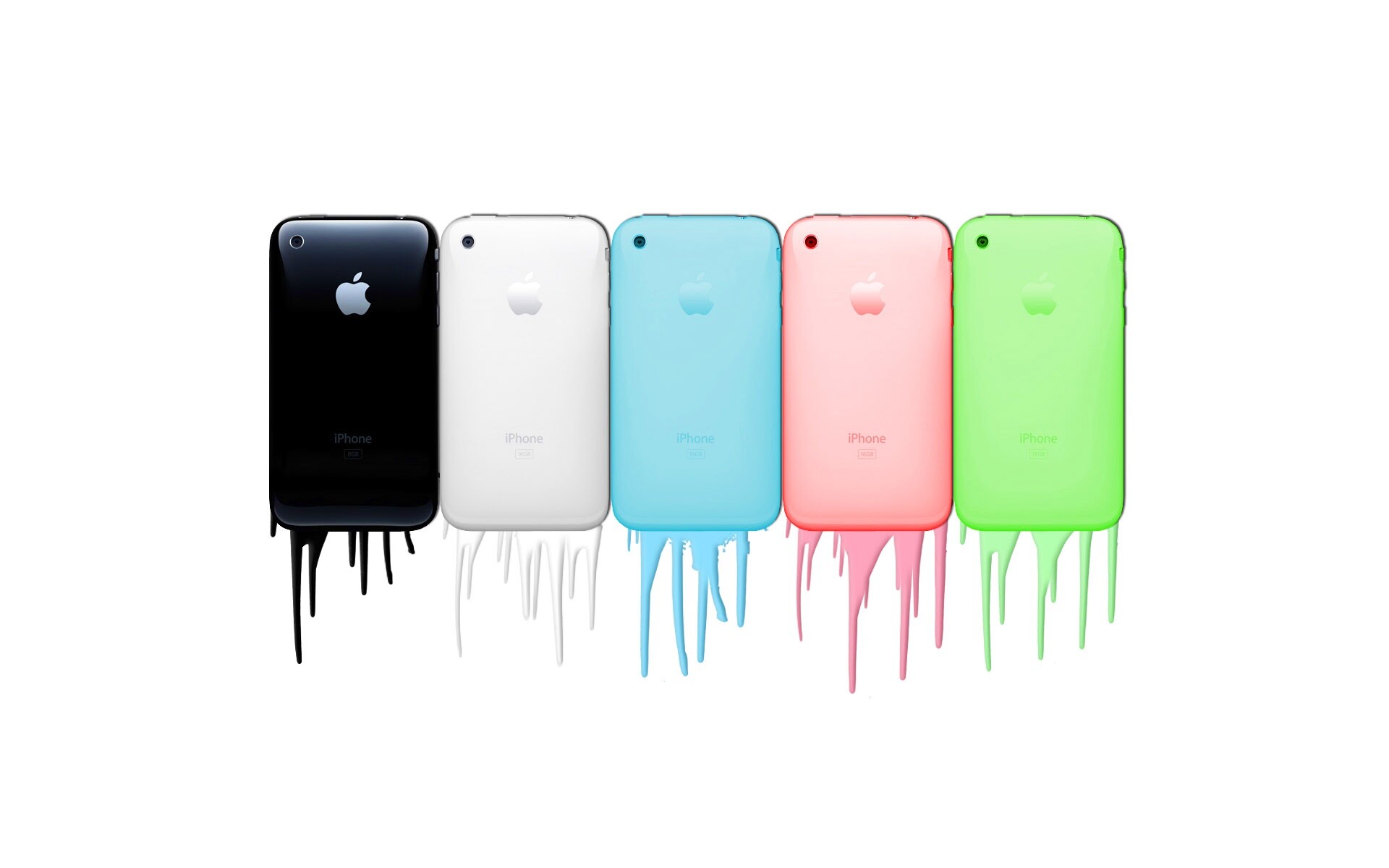 iPhone в разных цветах обои