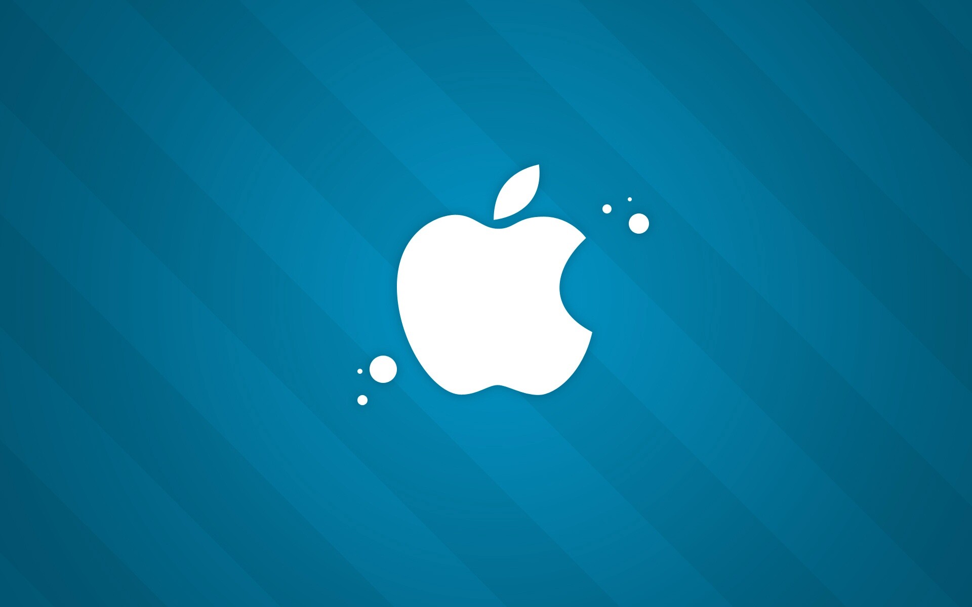 Логотип Apple на фоне голубых полос обои