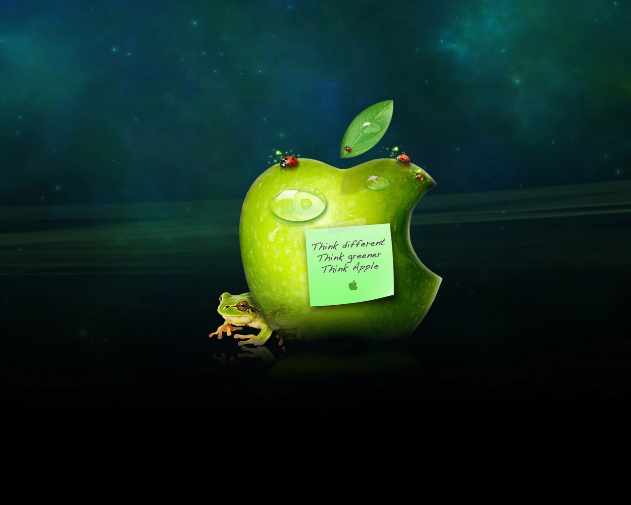 Think different, think greener, think Apple обои