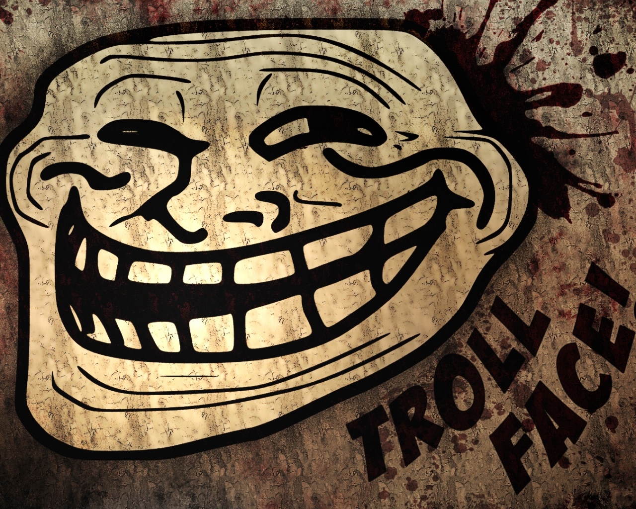 Trollface в стиле гранж обои