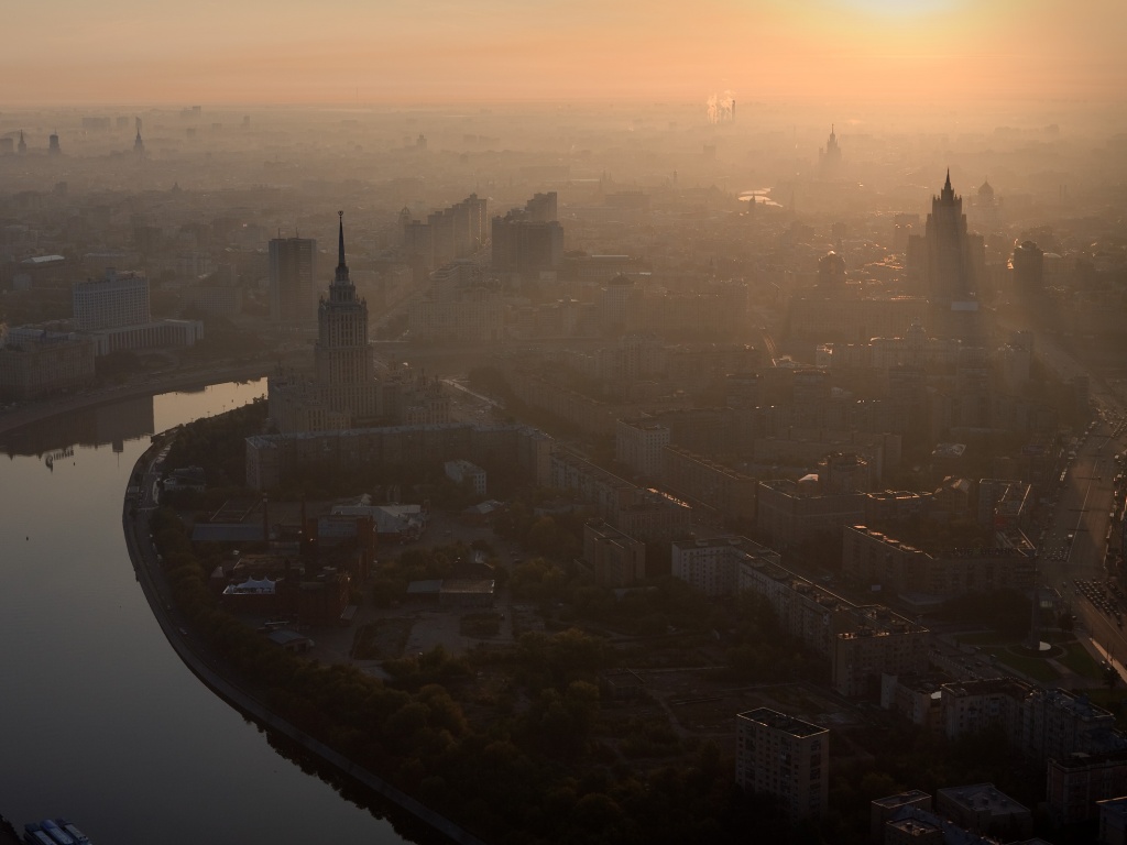 Москва в тумане обои