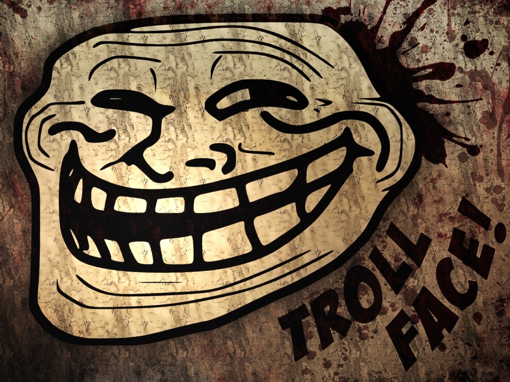 Trollface в стиле гранж обои