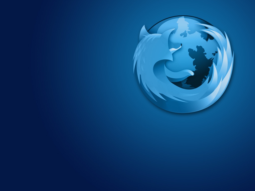 Логотип Firefox в синих тонах обои