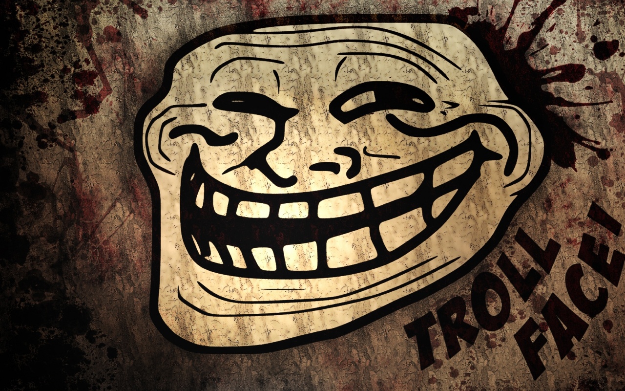 Trollface в стиле гранж обои