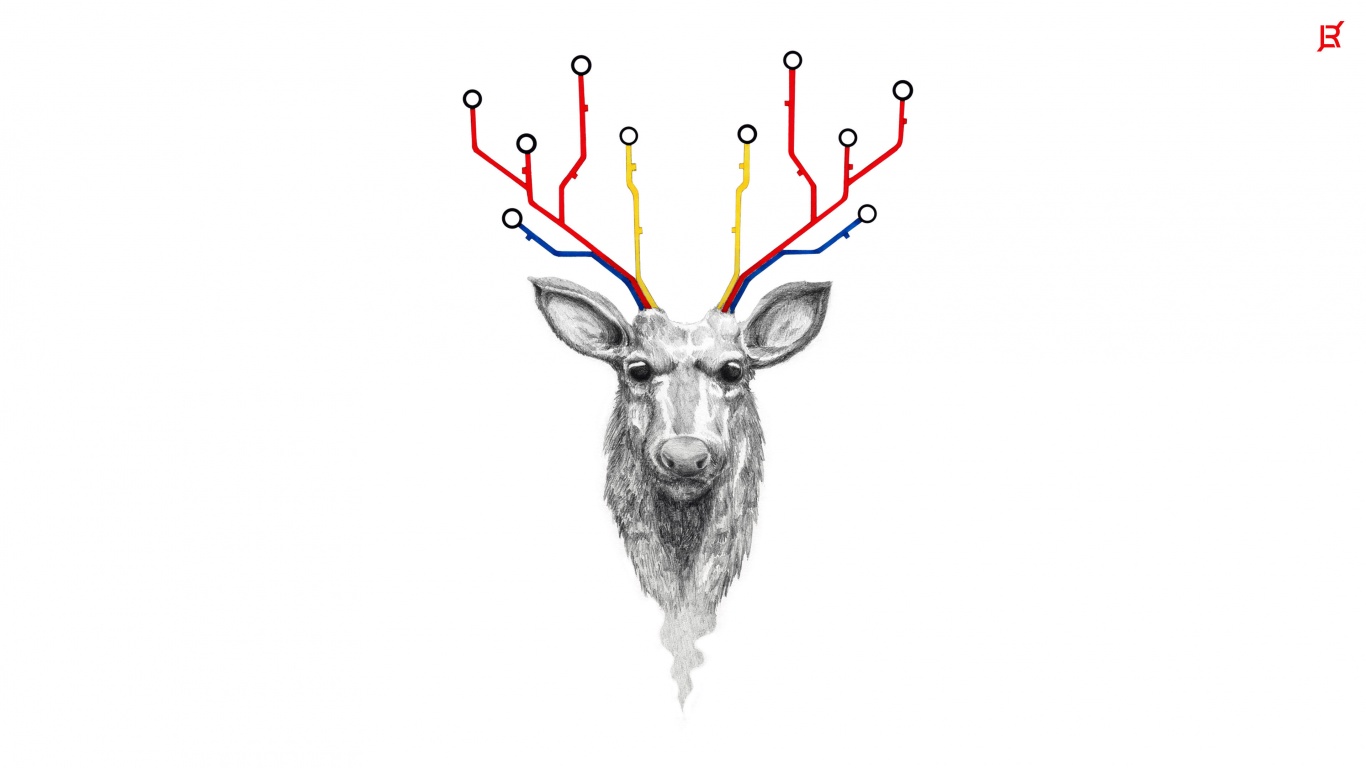 Схематичный олень обои