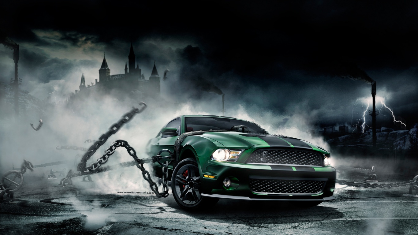 Ford Mustang рвёт цепи обои