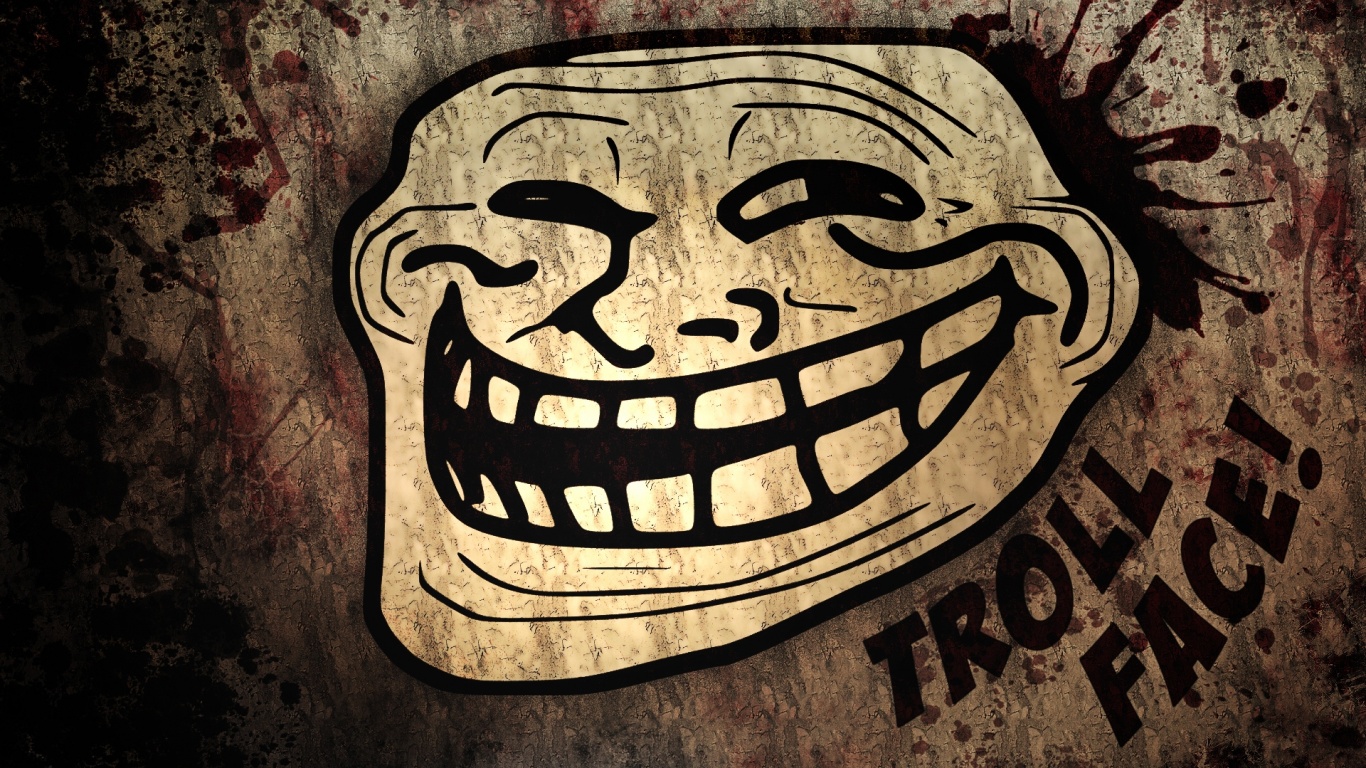 Trollface в стиле гранж обои