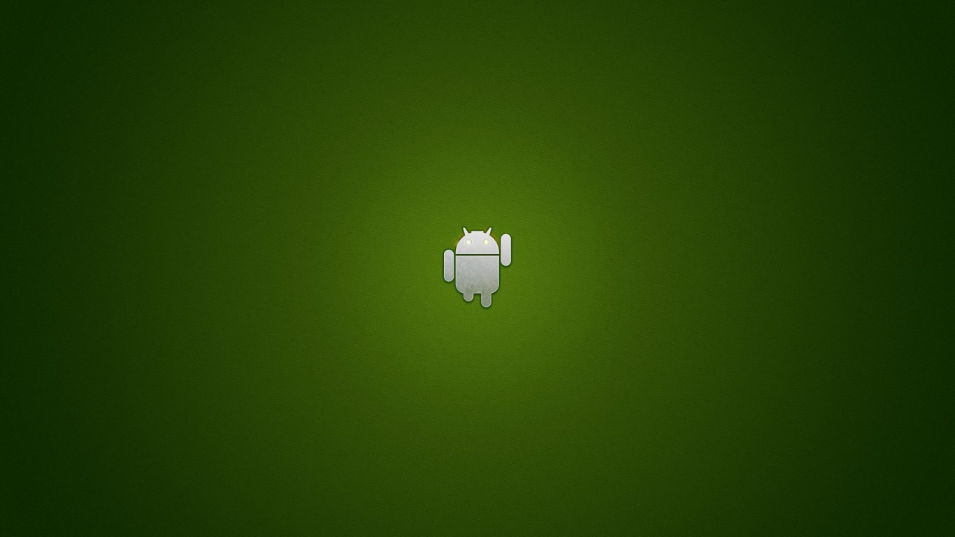 Логотип Android на зеленом фоне обои