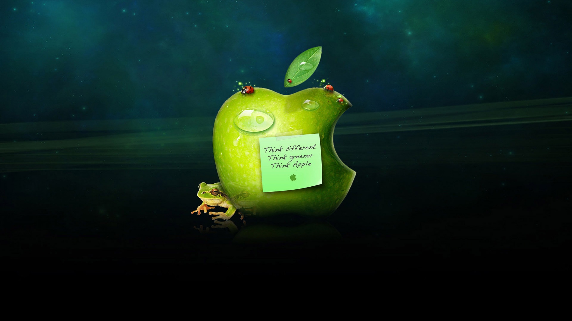 Think different, think greener, think Apple обои