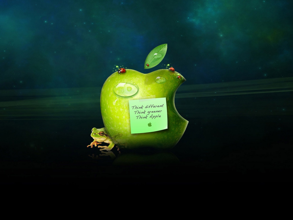 Think different, think greener, think Apple обои