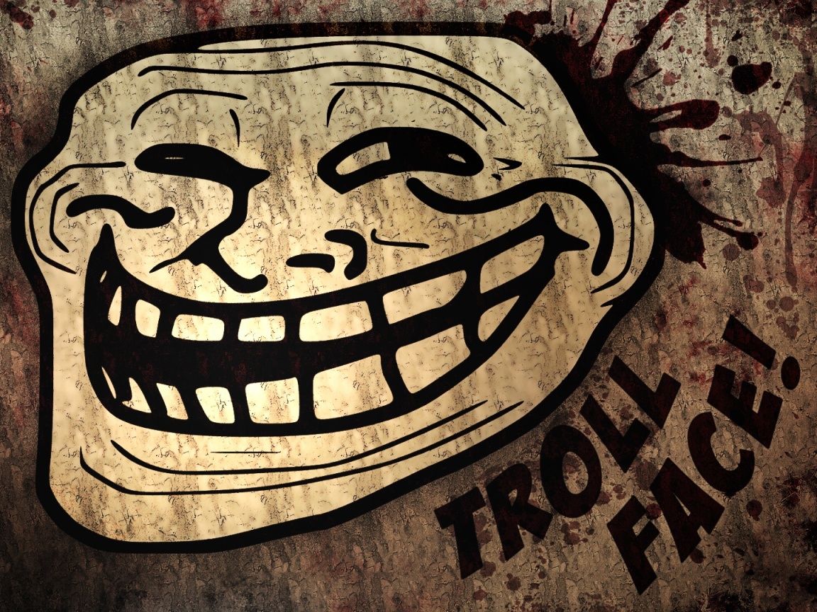 Trollface в стиле гранж обои