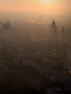 Москва в тумане обои