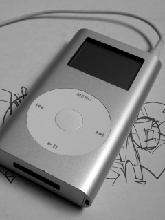 iPod на лиске с граффити обои