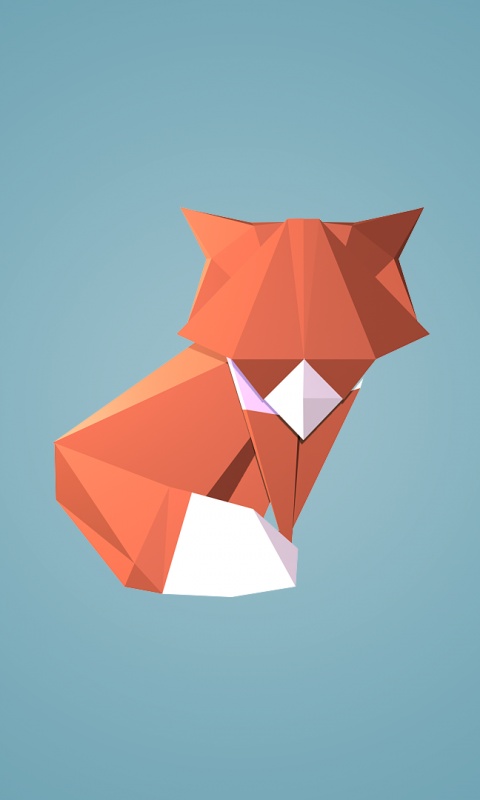 Origami fox обои