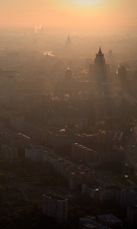 Москва в тумане обои