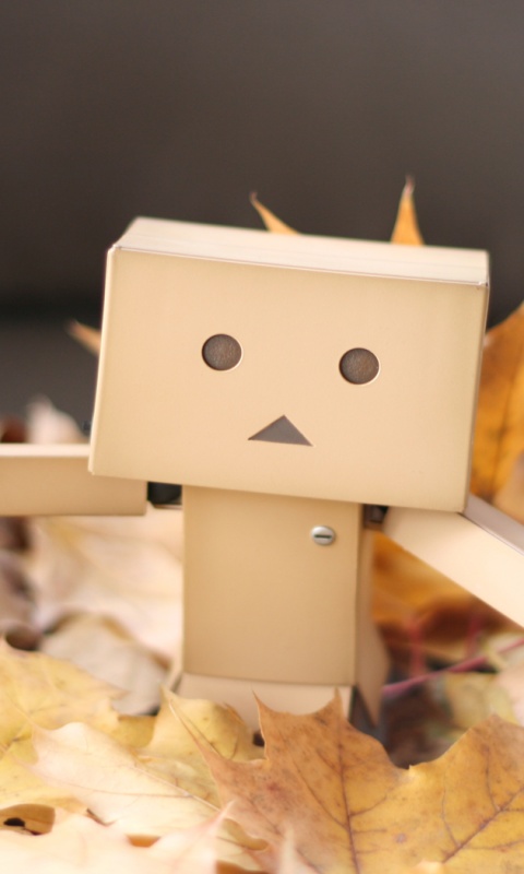  Yotsubato Danbo резвится листьях обои