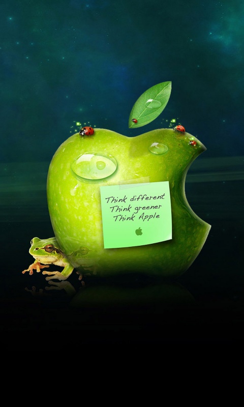 Think different, think greener, think Apple обои