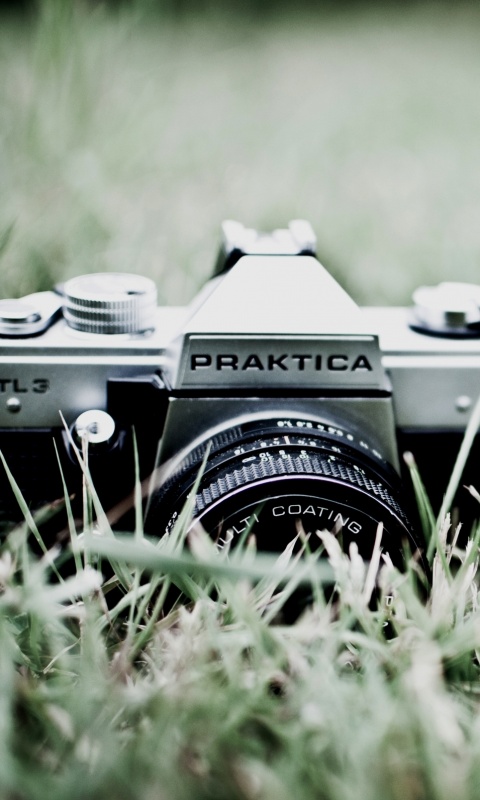 Фотоаппарат Praktica в траве обои