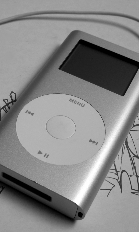 iPod на лиске с граффити обои