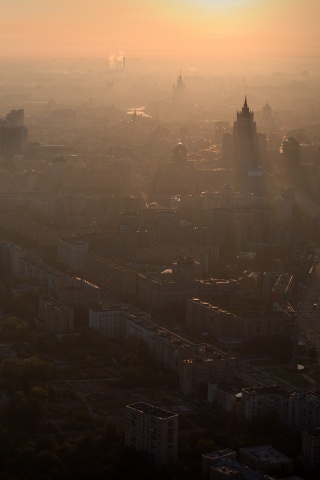 Москва в тумане обои