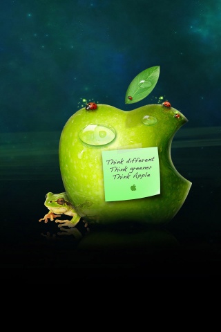 Think different, think greener, think Apple обои