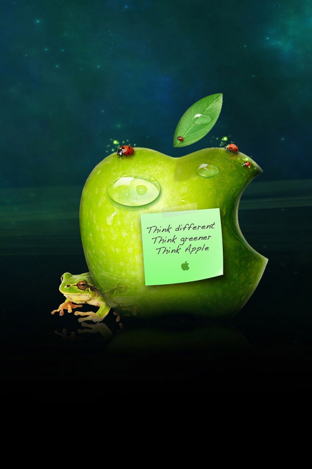 Think different, think greener, think Apple обои