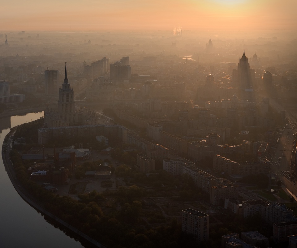 Москва в тумане обои