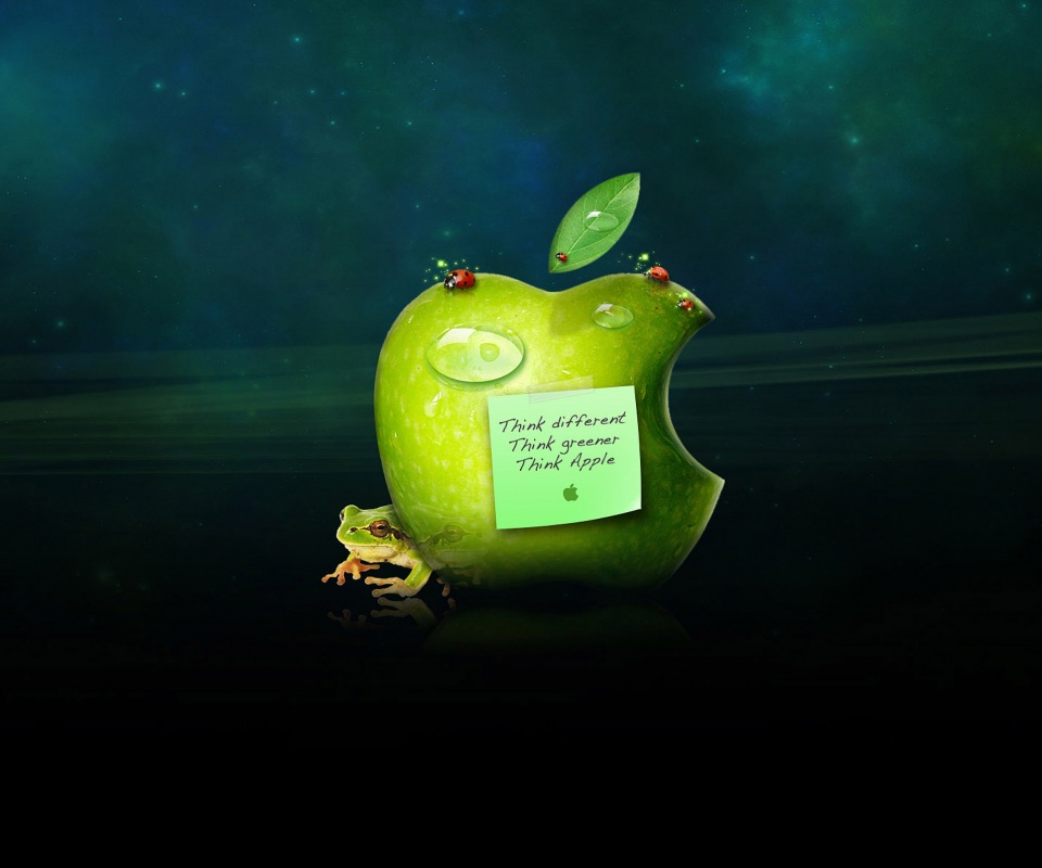 Think different, think greener, think Apple обои